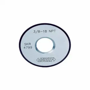 INSIZE 4634-1A14 Pipe Thread Ring Gauge, 1/2 Inch Size-14 Thread Size, Go Plus Gauge, 6G Thread Class, NPT | CR4TTV 463N36