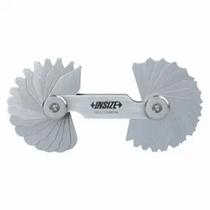 INSIZE 4801-15E Radius Gauge Set, Fixed Leaves With Handle Set, 15 Leaves, 1/32 Inch To 1/4 Inch Range | CR4RDC 463N63