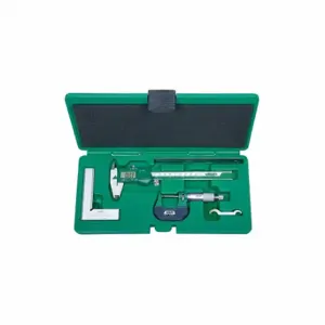 INSIZE 5042-E Precision Measuring Tool Kit, 4 PK, Digital Caliper, Mechanical Outside Micrometer | CR4TYB 463J51