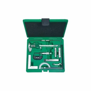 INSIZE 5091-E Precision Measuring Tool Kit, 9 PK, Digital Caliper, Mechanical Outside Micrometer | CR4TYD 463J54