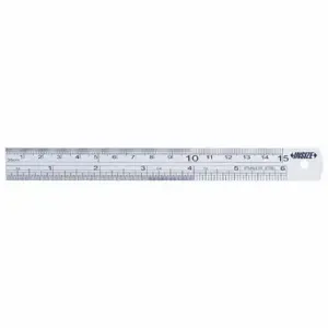 INSIZE 7110-150 Steel Rule, Inch/Metric, 0.5 mm/1/16 in/1/32 in/1/64 in/1 mm, 6 Inch Length In | CR4UHX 409F03