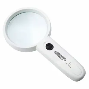 INSIZE 7513-2 Illuminated Magnifier, 2X Power, 75 mm Lens Dia | CR4THM 463C83