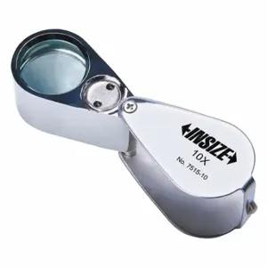 INSIZE 7515-10 Illuminated Magnifier, 10X Power, 21 mm Lens Dia | CR4THL 463C86