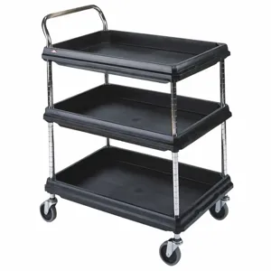 INSTOCK GRBC2636-3DBL Laboratory Utility Deep Ledge Cart, Black | CE9YPW 55PA83