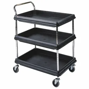 INSTOCK GRBC2030-3DBL Laboratory Utility Deep Ledge Cart, Black | CE9YPV 55PA82