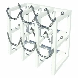 INSTOCK GRCRFM3X1 Gas Cylinder Rack, Size 45 x 16 x 30 Inch, Pearl White | CF2BWV 55PC70