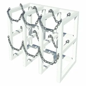 INSTOCK GRCRFM3X3 Gas Cylinder Rack, Size 45 x 48 x 30 Inch, Pearl White | CF2BWT 55PC72