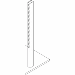 INSTOCK GRFT-23-4B-48.00A Island Stanchion, 2 Inch x 3 Inch x 48 Inch Steel, Pearl White | CE9ZCC 55NX19