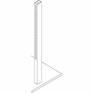 INSTOCK GRFT-23-4B-48.00A Island Stanchion, 2 Inch x 3 Inch x 48 Inch Steel, Pearl White | CE9ZCC 55NX19