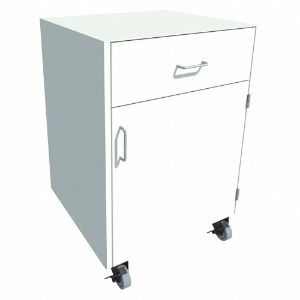 INSTOCK GRJTP1018-24 Mobile Cabinet, Size 24 x 22 x 32-3/8 Inch, Pearl White | CE9VMY 55NW35