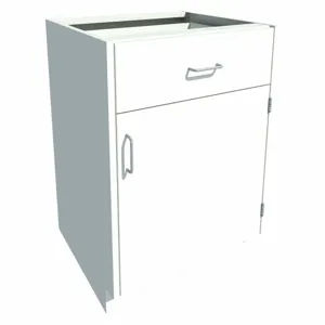 INSTOCK GRJTP118-24P Base Cabinet, Size 24 x 22 x 35-1/8 Inch, Pearl White | CF2PUA 55NW12