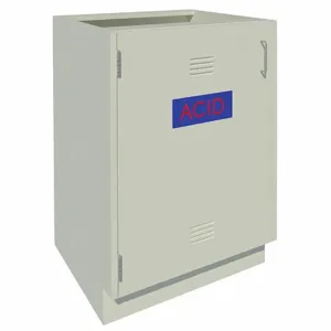 INSTOCK GRJTP185-24GG Acid Cabinet, Size 24 x 22 x 35-1/8 Inch, Pearl White | CF2UDR 55NW24