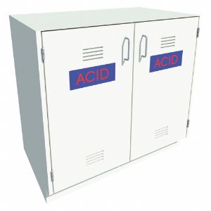 INSTOCK GRJTP188-36GG Acid Cabinet, Size 36 x 22 x 35-1/8 Inch, Pearl White | CF2UDQ 55NW25