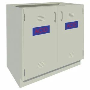 INSTOCK GRJTP188-36GG Acid Cabinet, Size 36 x 22 x 35-1/8 Inch, Pearl White | CF2UDQ 55NW25