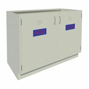 INSTOCK GRJTP188-48GG Acid Cabinet, Size 48 x 22 x 35-1/8 Inch, Pearl White | CF2UDP 55NW26