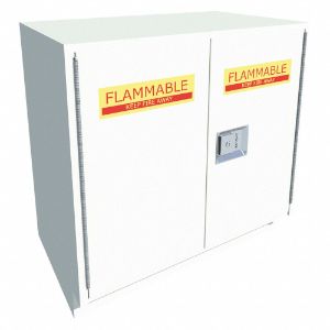 INSTOCK GRJTP189-36SLASY Solvent Cabinet, Size 36 x 22 x 35-1/8 Inch, Pearl White | CE9FYB 55NW28