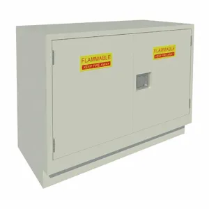 INSTOCK GRJTP189-48SLASY Solvent Cabinet, Size 48 x 22 x 35-1/8 Inch, Pearl White | CE9FYA 55NW29