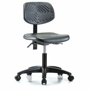 INSTOCK GRPDHCH-RG-RC Polyurethane Cleanroom Task Chair, 17 to 22 Inch Seat Height Range, Black | CE9RYX 55PA32