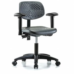 INSTOCK GRPDHCH-RG-RCA1 Polyurethane Cleanroom Task Chair, 17 to 22 Inch Seat Height Range, Black | CE9RYY 55PA33