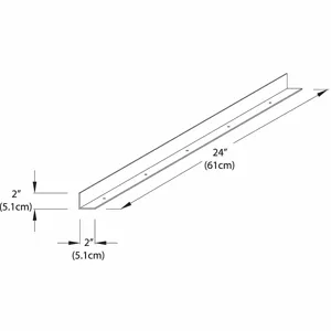 INSTOCK GRPSLA24 Steel Retaining Lip, Size 24 x 2 x 2 Inch, Pearl White | CE9FJZ 55NX89