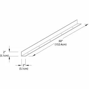 INSTOCK GRPSLA60 Steel Retaining Lip, Size 60 x 2 x 2 Inch, Pearl White | CE9FJT 55NX95