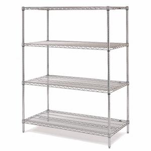 INSTOCK GRSS1860 Metal Shelving, Starter, 60 Inch Size x 18 in, 74 Inch Size Overall Height, 4 Shelves | CR4UUM 55NY11