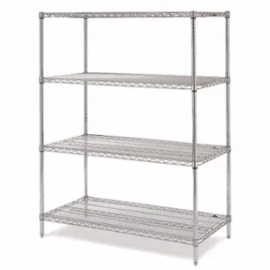 INSTOCK GRSS2472 Metal Shelving, Starter, 72 Inch Size x 24 in, 74 Inch Size Overall Height, 4 Shelves | CR4UUP 55NY16