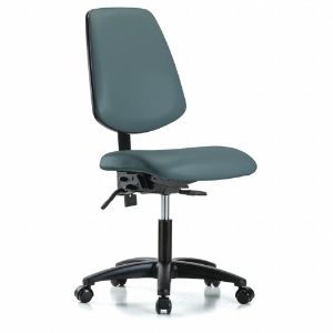 INSTOCK GRVDHCH-MB-RG-RC-8546 Vinyl Cleanroom Task Chair, With 19 to 24 Inch Seat Height Range, Blue | CE9CDU 55PA22