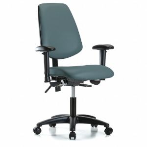 INSTOCK GRVDHCH-MB-RG-RC-8546A1 Vinyl Cleanroom Task Chair, With 19 to 24 Inch Seat Height Range, Blue | CE9CDV 55PA23