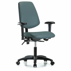 INSTOCK GRVDHCH-MB-RG-RC-8546A1 Vinyl Cleanroom Task Chair, With 19 to 24 Inch Seat Height Range, Blue | CE9CDV 55PA23