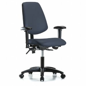 INSTOCK GRVDHCH-MB-RG-RC-8582A1 Vinyl Cleanroom Task Chair, With 19 to 24 Inch Seat Height Range, Navy | CE9CDN 55PA31