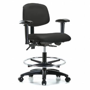 INSTOCK GRVMBCH-RG-CF-RC-8540A1 Vinyl Cleanroom Task Chair, With 22 to 29 Inch Seat Height Range, Black | CE9CDL 55PA44