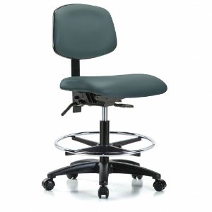 INSTOCK GRVMBCH-RG-CF-RC-8546 Vinyl Cleanroom Task Chair, With 22 to 29 Inch Seat Height Range, Blue | CE9CDH 55PA39