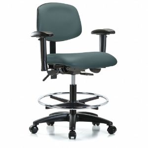INSTOCK GRVMBCH-RG-CF-RC-8546A1 Vinyl Cleanroom Task Chair, With 22 to 29 Inch Seat Height Range, Blue | CE9CDJ 55PA40