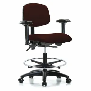 INSTOCK GRVMBCH-RG-CF-RC-8569A1 Vinyl Cleanroom Task Chair, With 22 to 29 Inch Seat Height Range, Burgundy | CE9CDG 55PA46