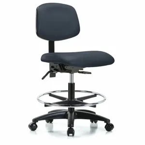 INSTOCK GRVMBCH-RG-CF-RC-8582 Vinyl Cleanroom Task Chair, With 22 to 29 Inch Seat Height Range, Navy | CE9CDB 55PA47