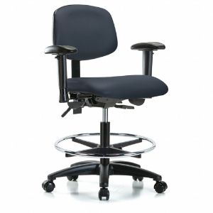 INSTOCK GRVMBCH-RG-CF-RC-8582A1 Vinyl Cleanroom Task Chair, With 22 to 29 Inch Seat Height Range, Navy | CE9CDC 55PA48