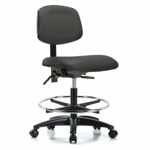 INSTOCK GRVMBCH-RG-CF-RC-8605 Vinyl Cleanroom Task Chair, With 22 to 29 Inch Seat Height Range, Gray | CE9CDD 55PA41