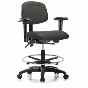 INSTOCK GRVMBCH-RG-CF-RC-8605A1 Vinyl Cleanroom Task Chair, With 22 to 29 Inch Seat Height Range, Gray | CE9CDE 55PA42
