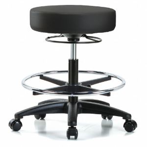 INSTOCK GRVMBSO-RG-CF-RC-8540 Vinyl ESD Cleanroom Stool, With 300 lbs Weight Capacity, Black | CE9CDA 55PA53