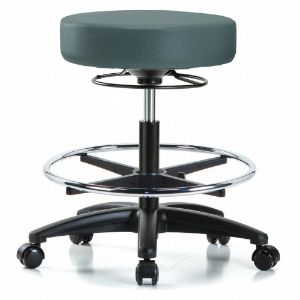 INSTOCK GRVMBSO-RG-CF-RC-8546 Vinyl ESD Cleanroom Stool, With 300 lbs Weight Capacity, Blue | CE9CCY 55PA51