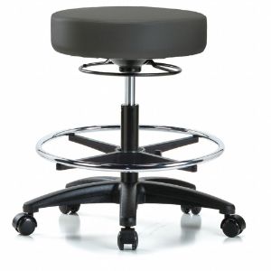 INSTOCK GRVMBSO-RG-CF-RC-8605 Vinyl ESD Cleanroom Stool, With 300 lbs Weight Capacity, Gray | CE9CCU 55PA52