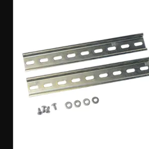 INTEGRA DIN10-P10 Din Rail, Slotted, 35mm, 7mm Height, 8.8 Inch Length, Plated Steel, Pack Of 2 | CV7WXZ