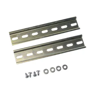 INTEGRA DIN8-P10 Din Rail, Slotted, 35mm, 7mm Height, 6.8 Inch Length, Plated Steel, Pack Of 2 | CV7WYK