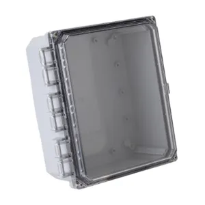 INTEGRA H10084HCF-6P-P10 Enclosure, 10 x 8 x 4 Inch Size, Wall Mount, Polycarbonate, Light Gray, Gloss Finish | CV7KTJ