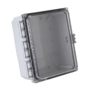 INTEGRA H10084HCFNL-P10 Enclosure, 10 x 8 x 4 Inch Size, Wall Mount, Polycarbonate, Light Gray, Gloss Finish | CV7KTK