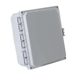 INTEGRA H10084HFNL-P10 Enclosure, 10 x 8 x 4 Inch Size, Wall Mount, Polycarbonate, Light Gray, Gloss Finish | CV7KTM