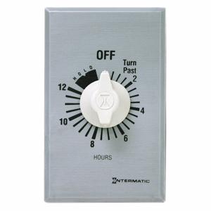INTERMATIC FF12HHC Spring-Wound Timer, 0 To 12 hrs., Silver, 20A Max. At 125V AC, 1 Gang | CJ3MTC 242A95