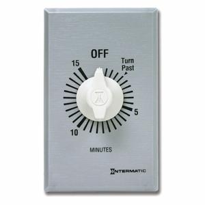 INTERMATIC FF15MC Spring-Wound Timer, 0 to 15 min, Silver, 20A Max. Current At 125V AC, 1 Gang, SPST | CJ3MRY 242A96
