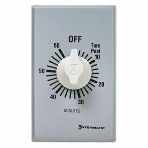INTERMATIC FF60MC Spring-Wound Timer, 0 to 60 min, Silver, 20A Max. Current At 125V AC, 1 Gang, SPST | CJ3MRZ 242A98